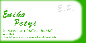 eniko petyi business card